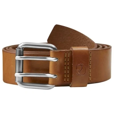 Image of Fjallraven Men&#039;s Singi Two pin Belt, Leather Cognac, 110 UK