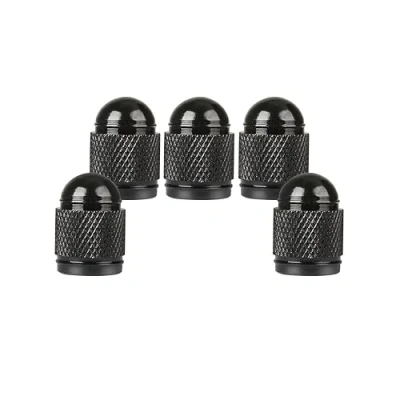 Image of SENZEAL 5Pcs Tyre Valve Caps Bullet Style Universal Car Dust Cap Aluminum Tire Stem for Bikes Cars Motorcycles Trucks SUVs Black
