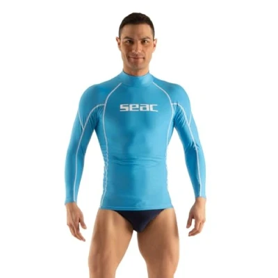 Image of SEAC RAA Long Evo Men&#039;s Sleeve Rash Vest; UV Swim and Snorkeling Top