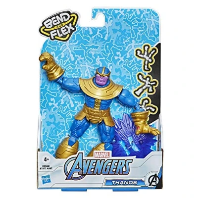 Image of Avengers E8344 Marvel Bend and Flex Action, 6 Inch Flexible Thanos Figure, Includes Accessory, Ages 4 Up, Multicolor