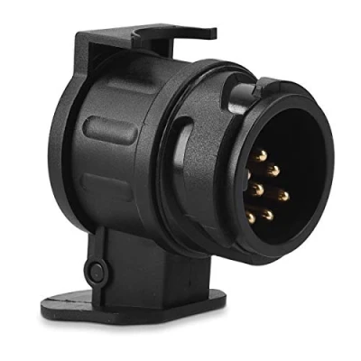 Image of Navaris Trailer Adapter 13 Pin to 7 12V for Car Caravan Truck Towbar Socket Convert Light, Power (Black)