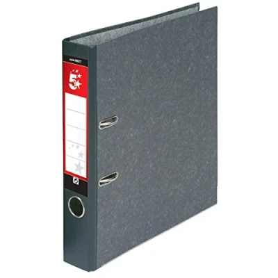 Image of 5 Star Mini Lever Arch File 50mm Spine A4 Cloudy Grey [Pack of 10]