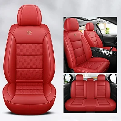 Image of Karstry Car Seat Covers Universal Full Set for Alfa Romeo 147 156 159 166 Giulia Giulietta Mito Stelvio Accessories
