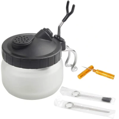 Image of Fengda Airbrush Completely Cleaning Kit BD 778 Pot with Holder, 5 pc Brushes, Pick, 1 Wash Needle