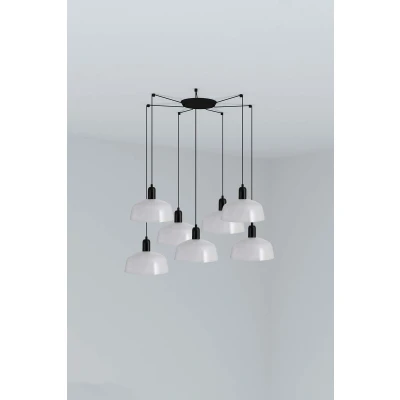 Image of Tatawin Medium Cluster Pendant Ceiling Light Black, Gloss White 7x E27