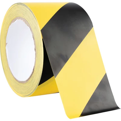 Image of Avon 75mm Hazard Marking Tape Black &amp; Yellow Adhesive