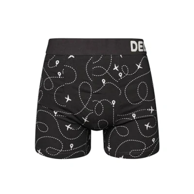 Image of Dedoles Men&#039;s &amp; Boys&#039; Boxers Underwear Boxer Shorts Cotton Trunks Funny Designs Astronaut Hamster Games Books Gift for Him, Design: Flight Path, Colour: Black, Size: S