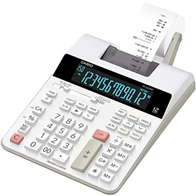 Image of Casio FR 2650RC Desktop Calculator 12 Digit LCD DIGITRON Screen, gray