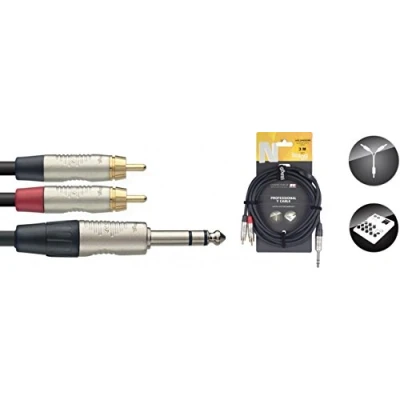 Image of Stagg 19339 3 m 1 x Stereo Jack/2x RCA Male Y Splitter Cable