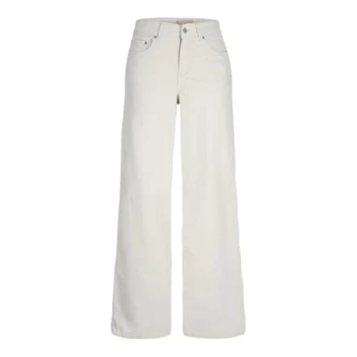 Image of JJXX Women&#039;s Jxgelly Wide Cord Hw Pant Sn, Bone White, 30W x 32L