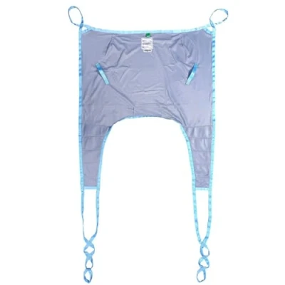 Image of Transfer Belt Lift Machine Sling Toileting Hoist with Head Support Patient Aid Full Body Mesh Divided Leg and Neck for Bathing S