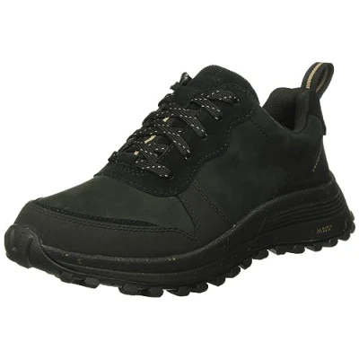 Image of Clarks Women&#039;s ATL Trek Free WP Sneaker, Black Nubuck, 5 UK