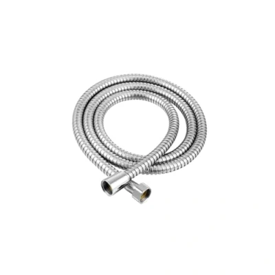 Image of Tabanzhe Shower Hose 2m Long Stainless Steel Pipe with 2 Washers Universal Anti Kink Flexible Replacement Tube Chrome Finish Metal Cable
