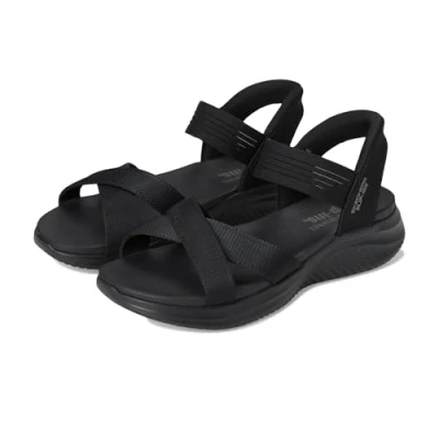Image of Skechers Ultra FLEX 3.0 Wedge sandals, Women&#039;s, Size: 36, Black/gore shoes