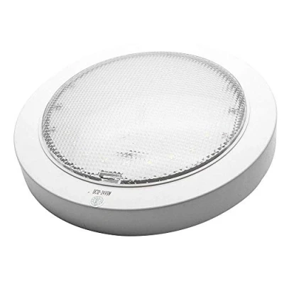 Image of RV Interior Light HugeAuto LED Ceiling Dome DC 12V 9W Downlight for Campervan Caravan Motorhome Chrome Warm Boat White Round