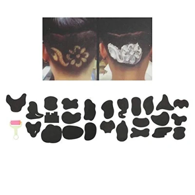 Image of Tattoo Patterns Salon Barber Tools Hair Styling 25pcs Template Trimmer Carved Dye Coloring Tattoos Stencil DIY