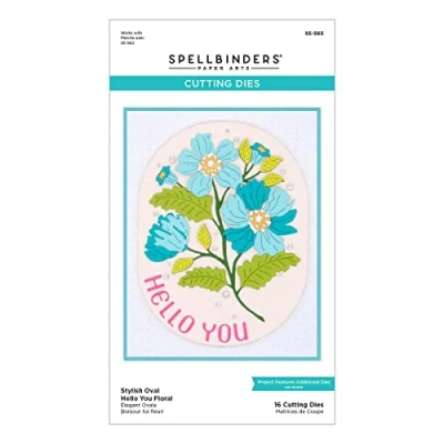 Image of Spellbinders Hello You Floral Etched Dies from The Stylish Ovals Collection, Metal, ONE