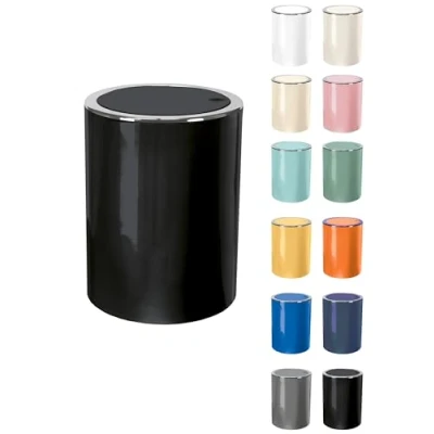 Image of KW &quot;Clappe 5Ltr Plastic Swing Bathroom Bin/Kitchen Bin/Small Waste Bin/Office Bin (Black)
