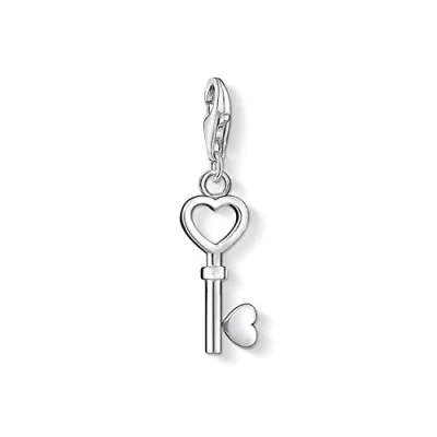 Image of Thomas Sabo Women Charm Pendant Key Heart Club 925 Sterling Silver 0888 001 12