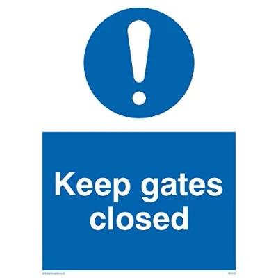 Image of Viking Signs MU5330 A5P 3M &quot;Keep Gates Closed&quot; Sign, 3 mm Rigid Plastic, 200 H x 150 W