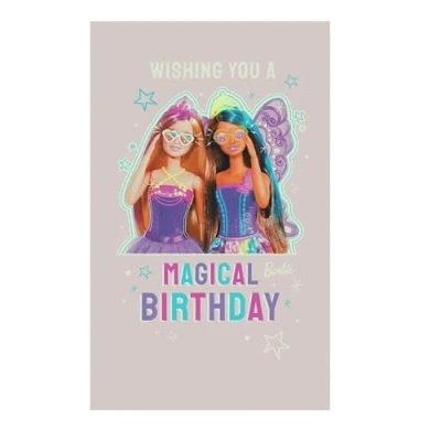 Image of Danilo Promotions Limited Barbie Birthday Card, Official Greeting Happy Card,Multi,21cm x 12.7cm