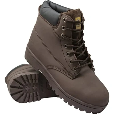 Image of Mens Safety Boots Steel Toe CAPS HIGH Ankle Trainers Hiking Shoes Size 6 12UK (9, Brown)