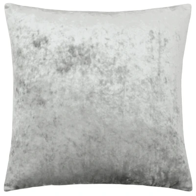 Image of Paoletti Verona Crushed Velvet Square Feather Filled Cushion Silver One Size