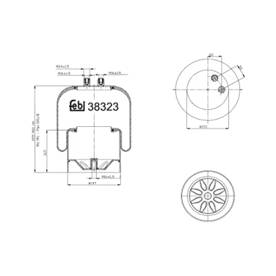 Image of 9423205221, A9423205221 Boot, air suspension FEBI BILSTEIN 38323