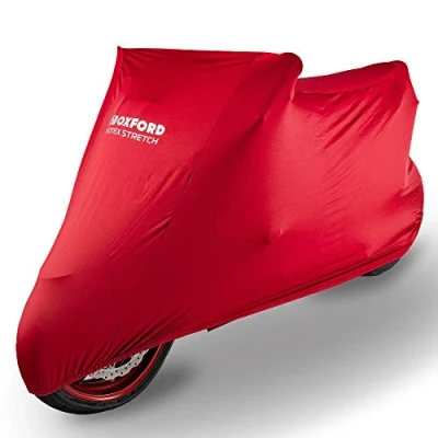Image of Oxford Protex, premium, stretch fit, indoor motorcycle cover red, large.