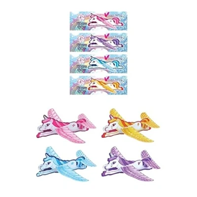 Image of The Home Fusion Company Children Kids Pretty Girls Pink Flying Unicorn Gliders Planes Party Bag Filler Toy