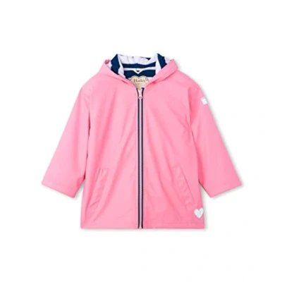Image of Hatley Kids&#039; Zip Up Splash Rain Jacket, Classic Pink &amp; Navy, 6 Years