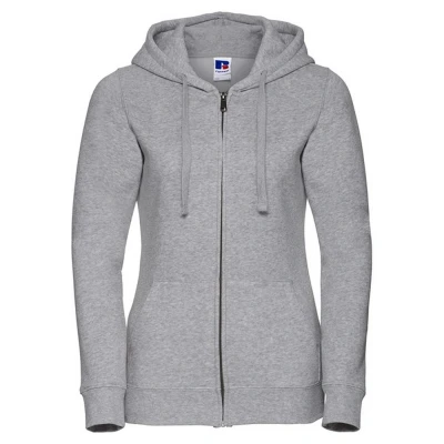 Image of Russell Athletic Womens/Ladies Authentic Full Zip Hoodie (Light Oxford Grey) Size 2XL