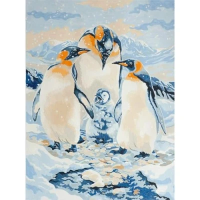 Image of Royal &amp; Langnickel Painting by Numbers A4 Size Penguin Family Designed Set