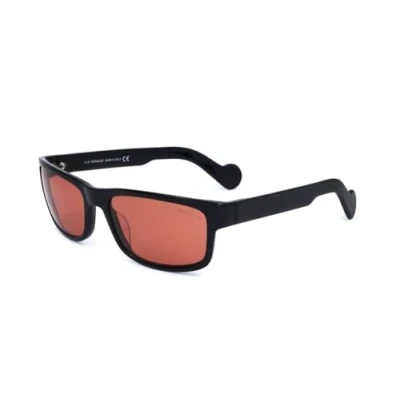 Image of Moncler ML0114 01E SHINY BLACK 58/19/135 MAN Sunglasses