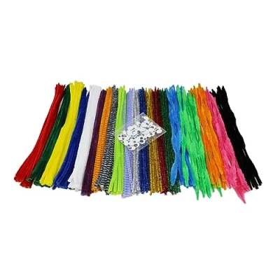 Image of Bright Ideas Pipe Cleaners Chenille Stems Box of 250 Assorted 30cm x 6mm with 100 Wiggly Eyes, Multi Colour and Styles, for Kids&#039; Arts Crafts Projects. BI8106.