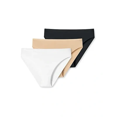 Image of Uncover by Schiesser Women&#039;s Pack of 3 Briefs Cotton Underwear, Mixed, M