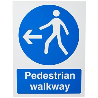 Image of Seco Pedestrian Walkway Left Arrow Sign, 150mm x 200mm 1mm Semi Rigid Plastic