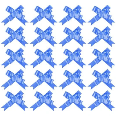 Image of LOVETRENDS Pull Bows Royal Blue Pack of 20 Ribbons for Making Butterfly Great Present Wrapping and as a Party Decoration