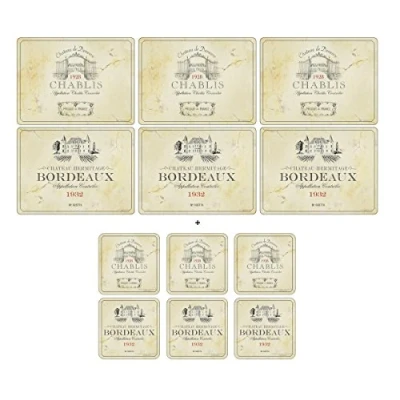 Image of Pimpernel Vin de France, 6 Placemats + Coasters