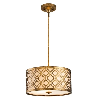 Image of Arabella 2 Light Medium Round Ceiling Duo Mount Pendant Gold, E27