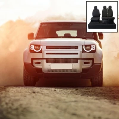 Image of UK Custom Covers Fits Land Rover Defender 110 (2020 Onwards) 2nd Row Seat Tailored (Black) SC165B