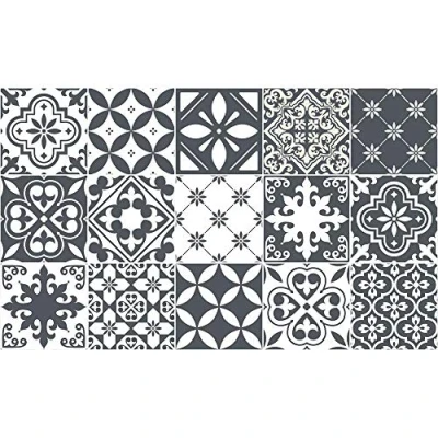 Image of Ambiance Sticker Self Adhesive Decorative Wall Decal Cement Tile for Bathroom and Kitchen Nuance de Gris Tendance Pack of 15 Stickers 10 x cm