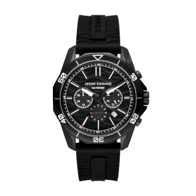 Image of Armani Exchange Watch Chronograph watch, Men&#039;s, Size: One Size, Black