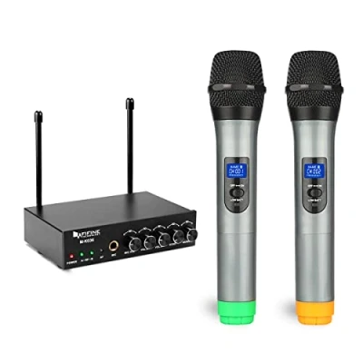 Image of Fifine UHF Wireless Microphone System with Dual Handheld Mics for Karaoke Party, M K036