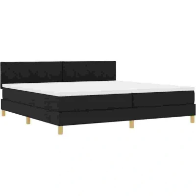 Image of vidaXL Box Spring Bed with Mattress &amp; LED Black 200x200 cm Fabric