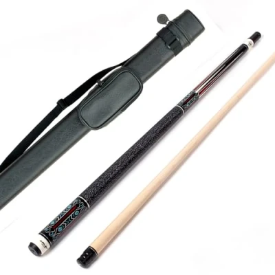 Image of Riley Centurion American Pool Cue with Linen Wrapped Grip Section 58 (147cm) 13mm tip Joint Protectors and Hard Case (P3C)