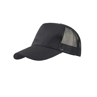 Image of Atlantis Rapper Cotton 5 Panel Trucker Cap (One Size) (Black/Black)