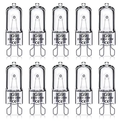 Image of SILKIT G9 Halogen Light Bulbs 25W, 320lm, 2800K, No Flicker Dimmable Capsule Bulb, Warm White,10 Pack