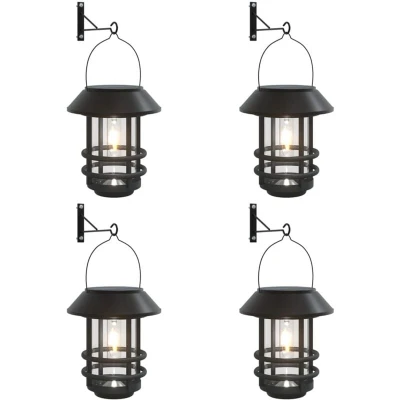Image of vidaXL Solar Outdoor Wall Lanterns 4 pcs White