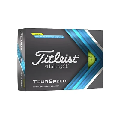 Image of TITLEIST Unisex Tour Speed Golf Ball, Yellow, One Size UK
